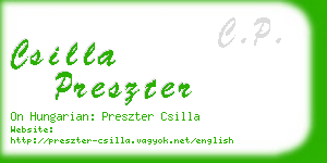 csilla preszter business card